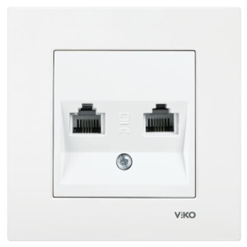 Viko Karre İkili Numeris Telefon Prizi - Beyaz (2 x RJ11) (Çerçeve Hariç) 90967033 Viko Karre İkili Numeris Telefon Prizi - Beyaz (2 x RJ11) (Çerçeve Hariç) 90967033